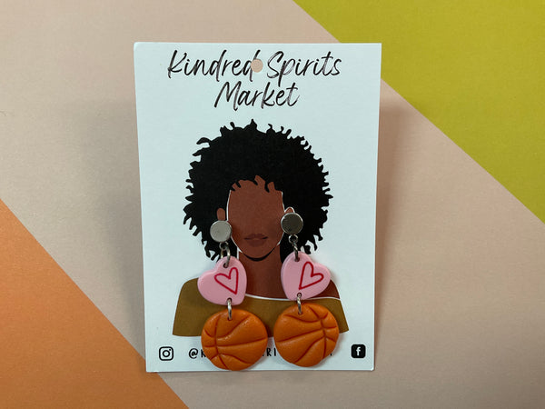 Kindred Spirits Market Earrings Style BB1 - basketball - Jilly's Socks 'n Such