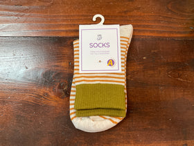 Women's Striped Socks - Tan