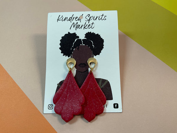 Kindred Spirits Market Earrings Style 992 - red - Jilly's Socks 'n Such
