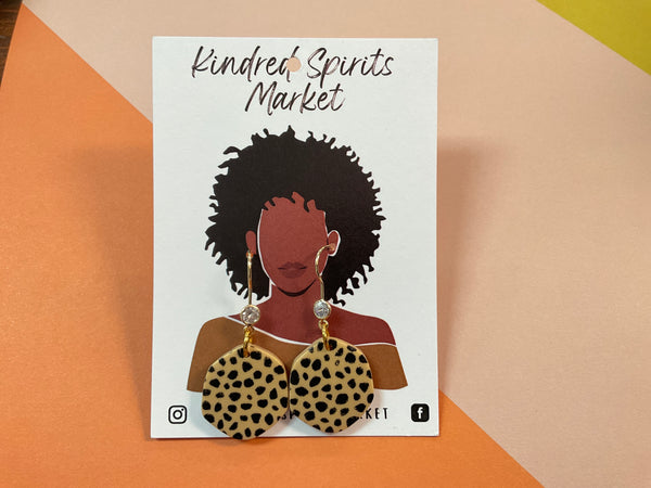 Kindred Spirits Market Earrings Style 1011 - brown spots - Jilly's Socks 'n Such