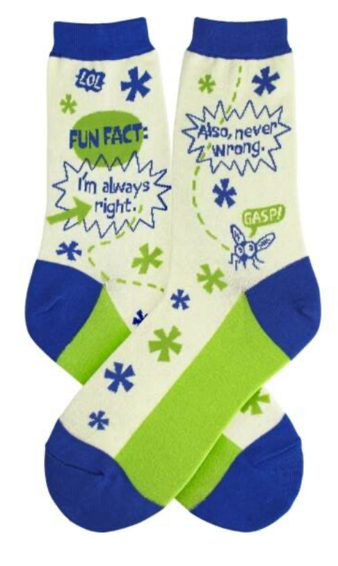 Women's Fun Fact: I’m Always Right Socks - Jilly's Socks 'n Such