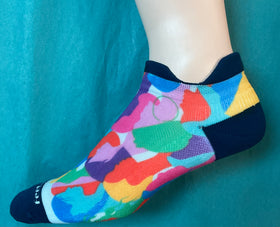 Elite Light Cushion no show tab socks by Feetures “Bold Figures”