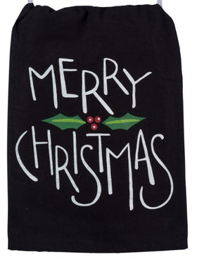 Merry Christmas Holly Kitchen Towel