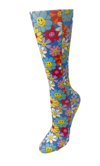 Compression Socks-groovy flowers - Jilly's Socks 'n Such