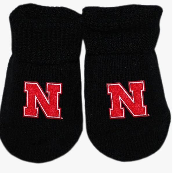 Creative Knitwear - University of Nebraska Newborn Baby Bootie Sock