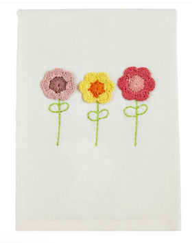 Spring Flowers Crochet Towel