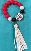 Husker Silicone Wristlet Keychain - 3 Styles (White Tassel)