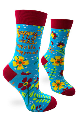 Happy Socks, Happy Life, Happy Mind… Women’s Crew Socks