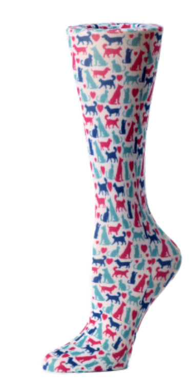 Compression Socks - Bright Cats and Dogs - Jilly's Socks 'n Such