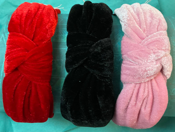SHIRALEAH Knotted Velvet Headband- 3 colors