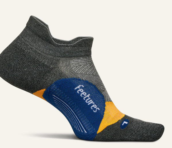 Elite Light Cushion no show tab socks by Feetures “Iron Seal”