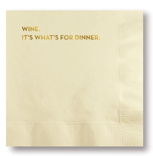 “Wine. It’s whats for dinner” cocktail napkins 20 count - Jilly's Socks 'n Such
