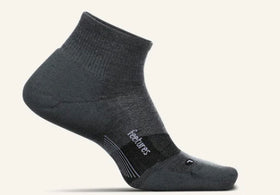 Merino Ultra Light cushion Quarter socks by Feetures- gray large