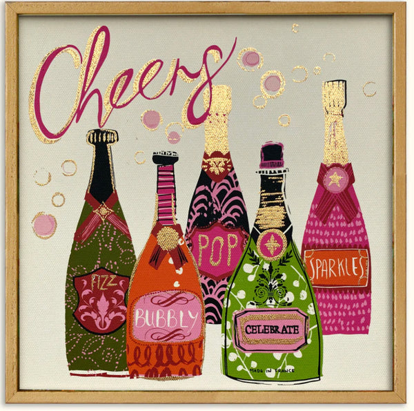 CHEERS Holiday Framed Canvas Art - Jilly's Socks 'n Such