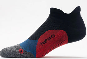 Elite Light Cushion no show socks by Feetures “Bounce Black”