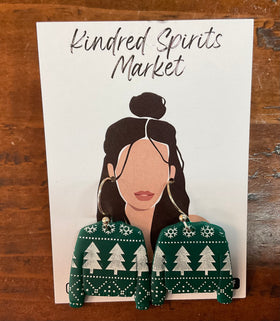 Kindred Spirits Market Earrings Style 1209- Christmas Sweaters