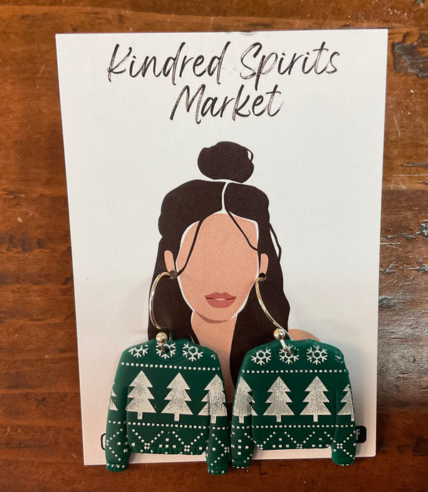 Kindred Spirits Market Earrings Style 1209- Christmas Sweaters - Jilly's Socks 'n Such