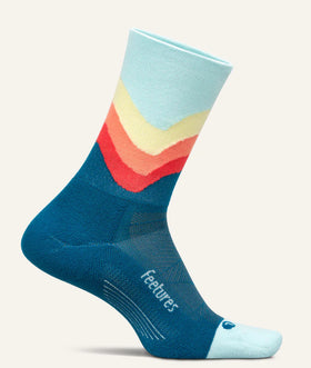 Elite Light cushion Mini Crew socks by Feetures “Blue Swell”