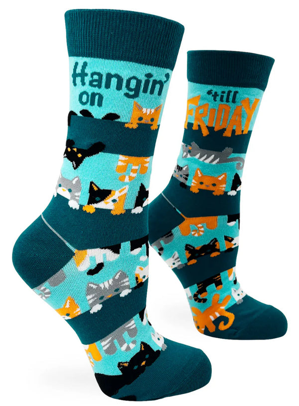 Hangin’ on til Friday Women’s Crew Socks - Jilly's Socks 'n Such