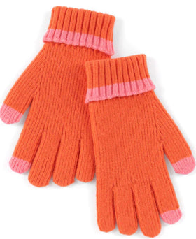 SHIRALEAH Touchscreen Gloves-Orange Joy
