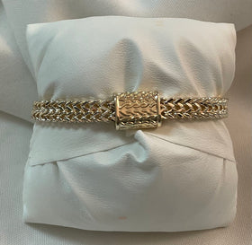 Gold Rope Bracelet with Cubic Zirconia & magnetic clasp