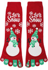 Festive Holiday Non-Skid Toe Socks- “Let It Snow”