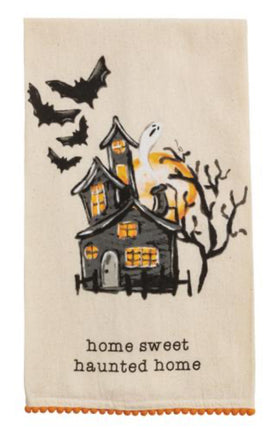 House Halloween printed towel “home sweet haunted home”