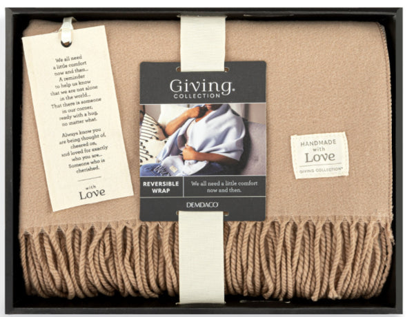 Giving Collection Camel Fringed Wrap by Demdaco - Jilly's Socks 'n Such