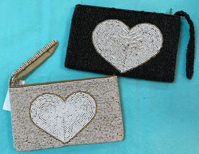 Heart Beaded Clutch by Coco Rose