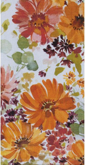 Autumn Joy Floral Toss fall kitchen towel