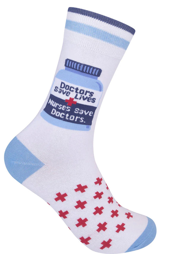 “Doctors save lives, Nurses save doctors” Socks - Unisex - Jilly's Socks 'n Such