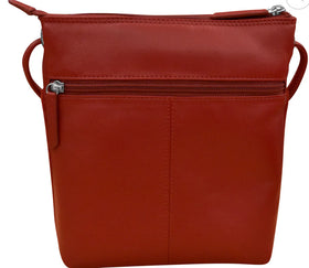 Ili Midi Sac leather & suede Crossbody-red
