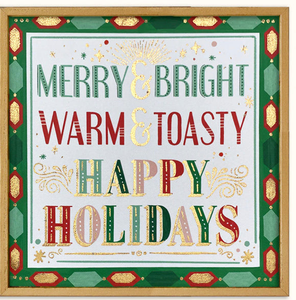 Merry And Bright | Holiday Framed Canvas Art