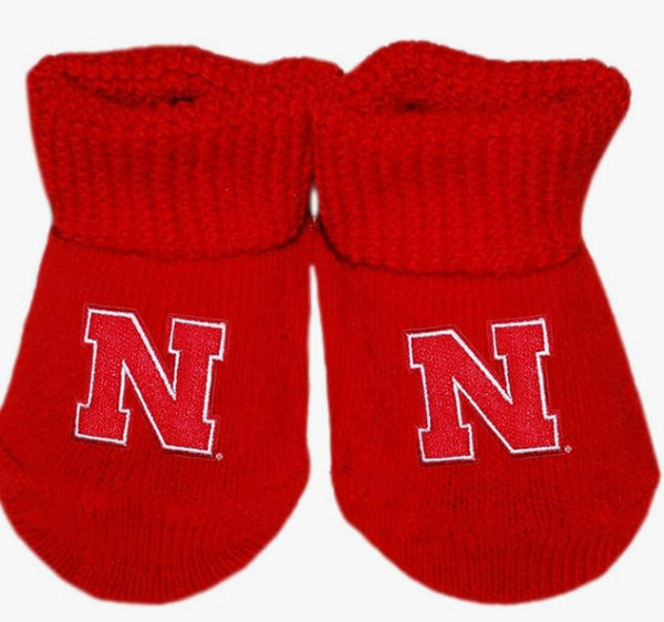 Creative Knitwear - University of Nebraska Newborn Baby Bootie Sock