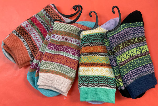 Pattern Striped women’s crew socks - 4 designs - Jilly's Socks 'n Such