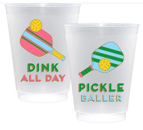 Pickleball Shatterproof Frost Flex Plastic Cups (Set of 10)
