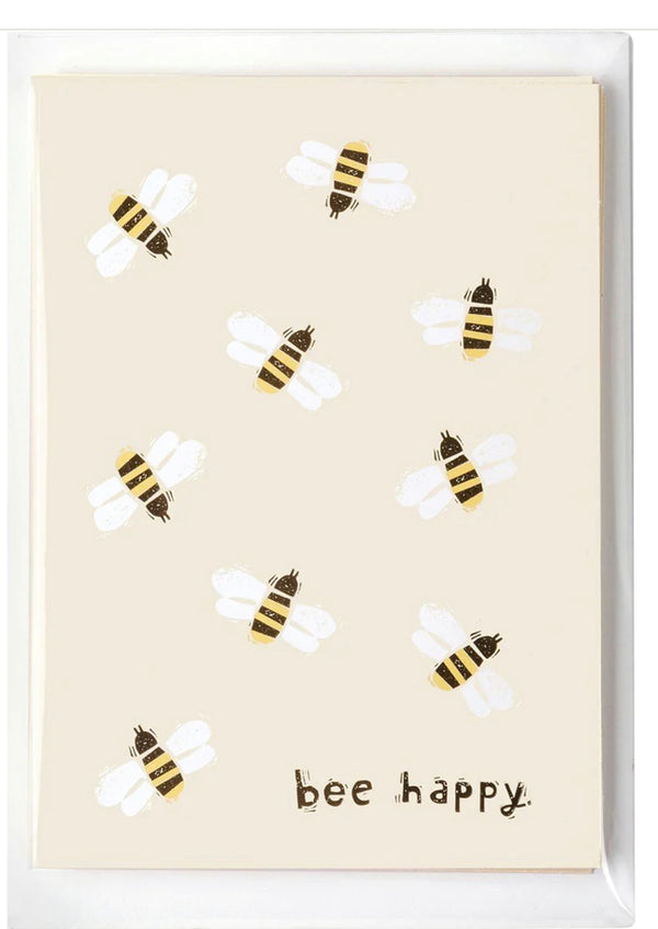“bee happy”  note cards set of 8 - Jilly's Socks 'n Such