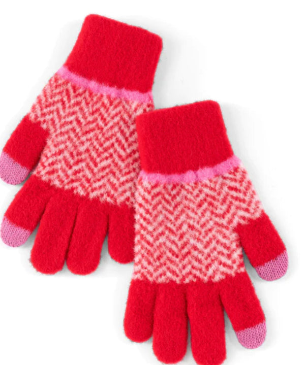 SHIRALEAH Touchscreen Gloves-Bowie Red - Jilly's Socks 'n Such