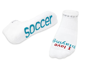 Notes to Self Socks “I love playing soccer” White Multiple sizes