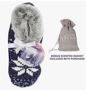 Aromasoles Women’s Pashmina-like Faux Fur lined Slipper infused with Neroli & Shea Butter