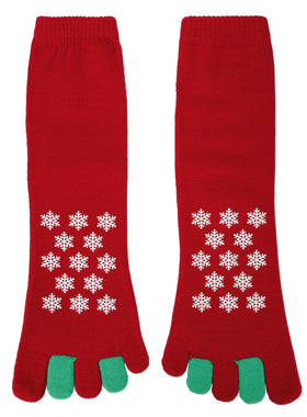 Festive Holiday Non-Skid Toe Socks- “Let It Snow”