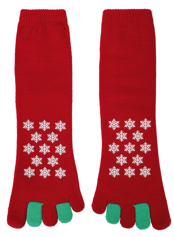 Festive Holiday Non-Skid Toe Socks- “Let It Snow”