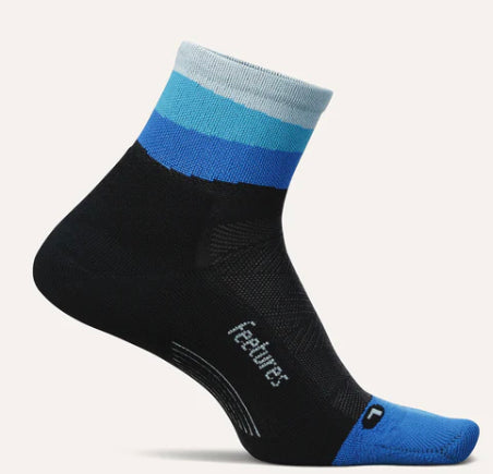 Elite Light Cushion Quarter socks by Feetures - “Oceanic Ascent” - Jilly's Socks 'n Such