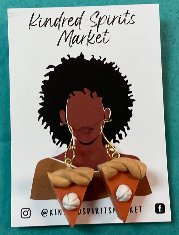Kindred Spirits Market Earrings Style 2 - pumpkin pie - Jilly's Socks 'n Such