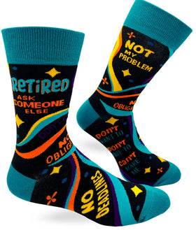 Retired ask someone else Men’s Novelty Crew Socks