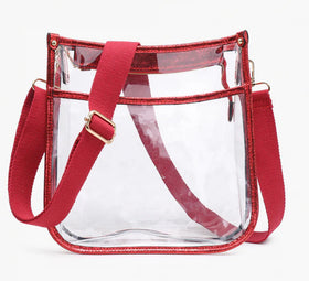 Jen & Co- Posie Clear Crossbody- red