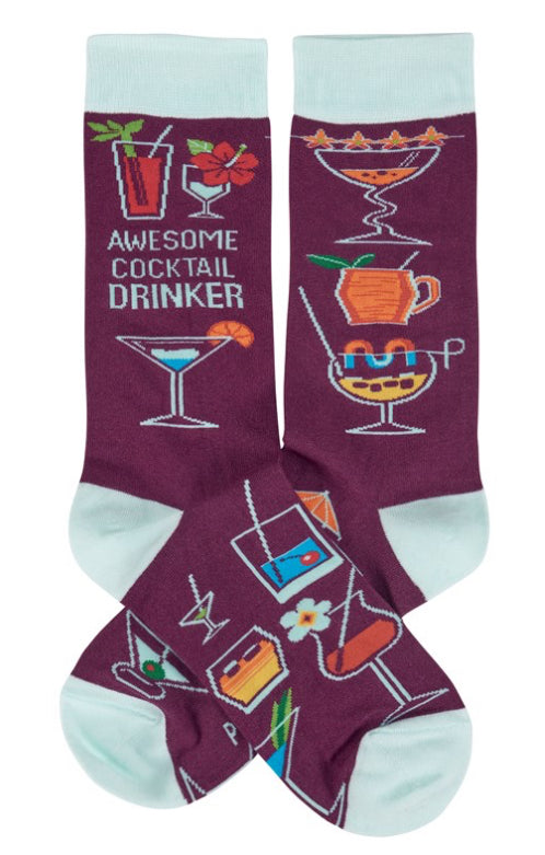Awesome Cocktail Drinker Socks - One Size - Jilly's Socks 'n Such