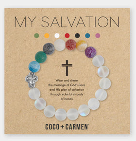 My Salvation Frosted Glass Stretch Bracelet - Multi/Clear