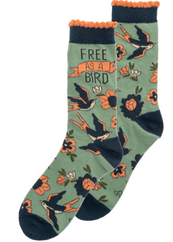 Women’s Karma socks-“Free as a Bird” - Jilly's Socks 'n Such