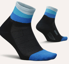 Elite Light Cushion Quarter socks by Feetures - “Oceanic Ascent”